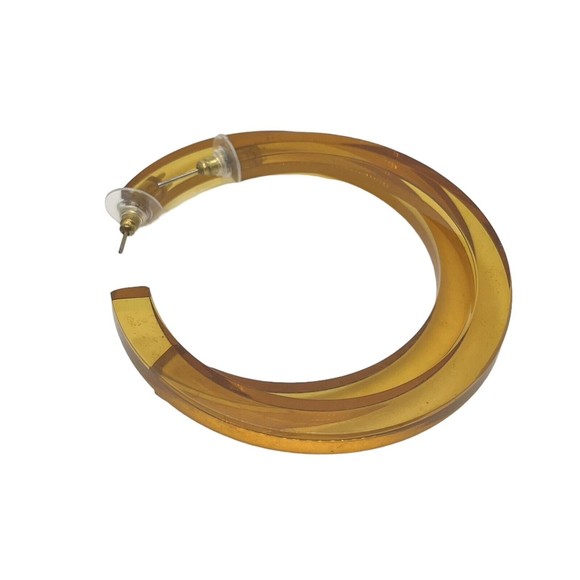 Lot of Vintage Earrings 80s 90s Statement Hoop 5 Pairs Resin Acrylic Ethnic - Picture 5 of 6